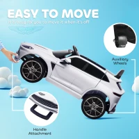AIYAPLAY Aston Martin DBX Licensed Battery Powered Kids Electric Car, 12V Kids Ride on Car w/ Lights, Music Horn, White(m-6)