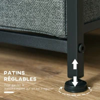 HOMCOM Meuble de Rangement 3 tiroirs chiffonnier dim. 45L x 30l x 71H cm métal MDF Non tissé Gris(m-6)