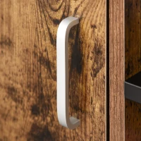 HOMCOM Support d'imprimante - caisson organiseur bureau - placard porte, 2 niches, grand plateau - panneaux particules coloris boisé métal noir(m-8)