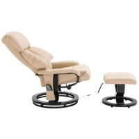Homcom Fauteuil de Massage avec Repose-Pied Crème 76 x 80 x 102 cm(m-3)
