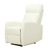 HOMCOM Poltrona Relax Reclinabile 165° con Poggiapiedi Regolabile Ergonomica in pelle PU, 65 × 92 × 100cm Crema(m-10)