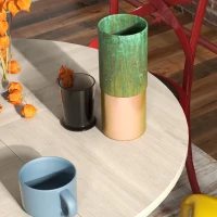 HOMCOM Tavolo da Pranzo per 4-6 Persone con 2 Ripiani Integrati, in Acciaio e MDF, Ø100x76 cm, Bianco e Rovere(m-8)