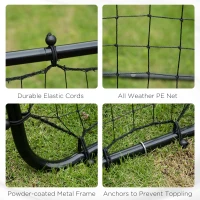 HOMCOM Rebounder Net, Practise Kickback Goal, for Teens, Adults Training - Black(m-6)