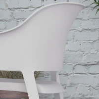 Outsunny Set 4 Sedie da Giardino in Plastica Impilabili con Braccioli e Schienale Alto in PP, Grigio(m-9)