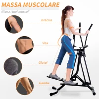 HOMCOM Air Walker Cross Trainer Ellittica per Fitness Allenamento a Casa con Display Nero(m-4)