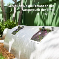 Outsunny Foliengewächshaus, Mini-Tunnelgewächshaus mit Netz-Fenster, UV-beständig, Kunststoff-Folie, 300 x 80 x 45 cm, Weiß(m-7)