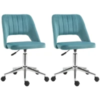 Vinsetto Lot de 2 chaises de bureau design contemporain pivotante 360° ergonomique dossier strié aéré hauteur réglable(m-1)