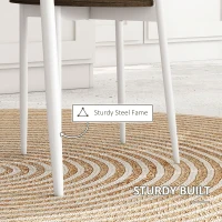 HOMCOM 3-Piece Dining Table and Chairs Set, Oval Kitchen Table with 2 Chairs, with Wire Storage Shelf and Steel Frame, Natural(m-8)