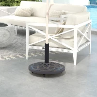 Outsunny 27kg Rolling Parasol Base with Wheels, Heavy Duty Concrete Umbrella Stand with Decorative Base, Bronze Tone(m-7)