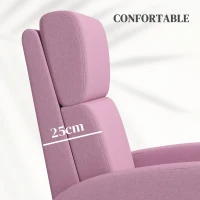 HOMCOM Sillón Relax Reclinable hasta 160° Sofá Reclinable Moderno con Reposapiés Soporta hasta 120 kg 64x86x102 cm Rosa(m-6)