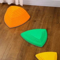 ZONEKIZ 11 Pieces Stepping Stones Kids Balance River Stones Indoor Outdoor Obstacle Course, Sensory Play, Stackable(m-8)