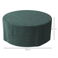 Outsunny Garden Patio Large Furniture Set Round Cover 600D Oxford Waterproof, Ф193 x 80H cm, Green(m-3)