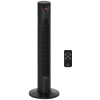 HOMCOM 38" Oscillating Tower Fan with Remote Control, 3 Speed 4 Modes, LCD panel, 12-Hour Timer, Slim Cooling Fan for Home Bedroom Office, Black(m-1)