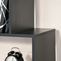 HOMCOM Bibliothèque étagère zig zag design contemporain 80L x 24l x 191H cm 6 niveaux noir(m-8)