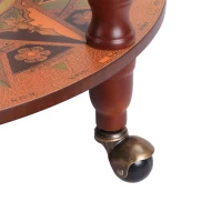 HOMCOM Mappamondo Bar, Mappamondo Portabottiglie e Porta Liquori, Minibar da Casa con con 4 Ruote Portabottiglie in Legno(m-9)