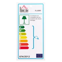 HOMCOM Lampe lampadaire colonne sur pied design contemporain dim. 20L x 20l x 160H cm lumière tamisée 40 W métal chromé tissu blanc(m-5)