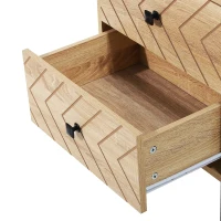 HOMCOM Cassettiera con 2 Cassetti Motivo a Onde Stile Vintage Design Scandinavo Combinazione di MDF e di Pannello Truciolare 48x39.5x60cm(m-8)