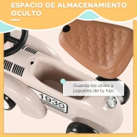 AIYAPLAY Coche Correpasillos para Bebés de 12 a 36 Meses con Bocina Compartimento de Almacenaje y Volante 58x27x35 cm Crema(m-6)
