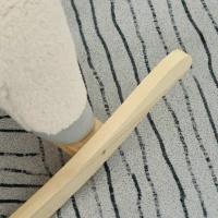 HOMCOM Cavallo a Dondolo a Forma di Alpaca, Gioco Cavalcabile per Bambini 36-72 Mesi in Peluche Bianco Crema, 58x68x29cm(m-9)