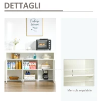 HOMCOM Credenza Moderna 3 Ante con Luci LED Colorate e Telecomando in Legno, 155x40x92cm - Bianco(m-7)