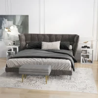 HOMCOM Side Table, 3 Tier End Table with Open Storage Shelves for Living Room, Bedroom, Set of 2, White(m-10)