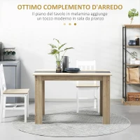 HOMCOM Tavolo da Pranzo Moderno in Legno per 4-6 Persone, 120x69x75cm, Colore Nero e Legno(m-4)
