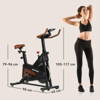 SPORTNOW Quiet Stationary Exercise Bike with Adjustable Resistance, Seat, Black(m-3)