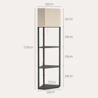 HOMCOM Corner Floor Lamp with Shelves, Modern Tall Standing Lamp with Chain Switch for Living Room, Bedroom, Bulb Not Included, Black(m-3)