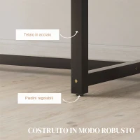 HOMCOM Tavolo da Pranzo Allungabile per 4-6 Persone Stile Industriale in Legno e Acciaio, 120-160x80x75.5cm(m-5)