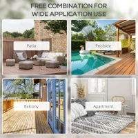 Outsunny Set of Four Folding Garden Chairs - Black(m-6)