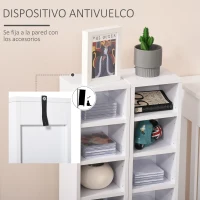 HOMCOM 2 Estanterías para CD o DVD con 12 Compartimentos para 204 CD's y Estante Ajustable 21x22,5x88,5 cm Blanco(m-7)