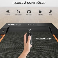 SPORTNOW Tapis de marche électrique pliable vitesse jusqu'à 6 km/h puissance 2,5 CV écran LED télécommande acier noir(m-6)
