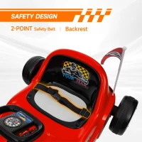 AIYAPLAY 6V Electric Go Kart for Kids with Music, Light, Horn, for 3-5 Years, Red(m-6)