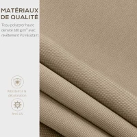 Outsunny Toile de Rechange Store banne - Lambrequin Vagues Douces - Polyester Haute densité 280 g/m² Anti-UV dim. 3,82L x 2,4l (avancée) m beige(m-6)