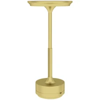 HOMCOM Cordless Table Lamp, Touch LED Desk Lamp with 4000mAh Rechargeable Battery, 3 Colour, for Bedroom Living Room, Gold Tone(m-11)