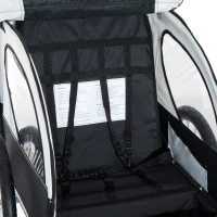 HOMCOM Collapsible Bike Trailer 2-Seater Child Stroller Baby Jogger with Pivot Wheel-White(m-8)