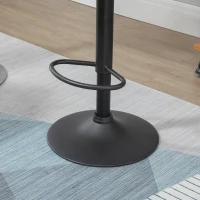 HOMCOM Set 2 Sgabelli da Bar con Altezza Regolabile, Base in Metallo e Seduta in Finta Pelle, Sgabelli con Schienale e Poggiapiedi, 51.5x57.5x93-114.5 cm, Verde Militare(m-8)