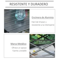 Outsunny Mesa de Camping Plegable con Almacenaje de Malla y Bolsa de Transporte para Exterior Jardín y Picnic 70x70x69 cm Negro(m-6)