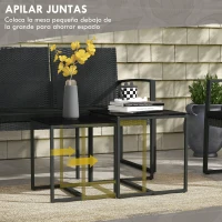 Outsunny Conjunto de Muebles de Jardín de Ratán Sintético con 2 Sofás Individuales 1 Sofá Doble y 2 Mesas de Centro Negro(m-4)