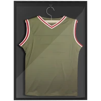 HOMCOM 60 x 80cm Shirt Display Frame, with Inner Hook and Hanger - Black(m-1)