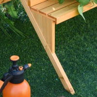 Outsunny Scaletta Portavasi in Legno con 4 Mensole, Scaffale Porta Piante da Esterno, Fioriere per Balconi Arredamento da Giardino e Casa, 90x84x106cm(m-8)