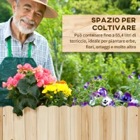 Outsunny Fioriera da Esterno Verticale in Legno con Foro di Drenaggio e Rivestimento Interno, 86x30x50 cm(m-5)