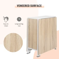 HOMCOM Foldable Drop Leaf Dining Table Folding Workstation for Small Space with Storage Shelves Cubes Oak & White(m-4)