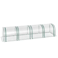 Outsunny 395  x 100 cm Low Tunnel Greenhouse - Clear(m-10)
