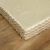 PawHut Arbre à chats style cosy chic griffoirs jute naturelle niche plateforme peluche courte bicolore beige café(m-8)