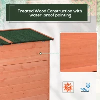 Outsunny Wooden Garden Storage Shed Tool Cabinet Organiser with Shelves  Double Door 128L x 49W x 90Hcm(m-6)