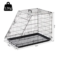 Pawhut Trapeze Collapsible Dog Pet Travel Box Cage Removable Tray 93 x 58 x 65cm(m-3)