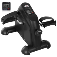 HOMCOM Mini Exercise Bike, Portable Pedal Exerciser, Under Desk Bike with LCD Display for Legs and Arms Training, Black(m-1)