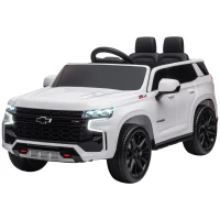 HOMCOM Voiture véhicule électrique enfant 12 V - télécommande parentale fournie - V. Max. 3 Km/h - effets sonores, lumineux blanc(m-1)