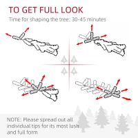 HOMCOM 6ft Artificial Christmas Tree, with Purple Decorations and Lights(m-8)